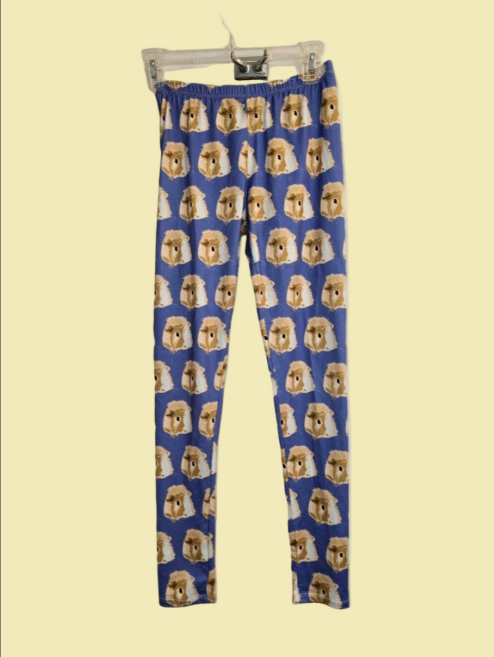 Girls' Blue Guinea Pig Print Stretch Leggings or Pajama Bottoms